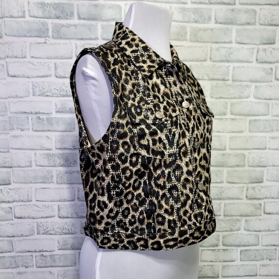 Vintage 90s Baccini Womens XL Leopard Shimmer Cro… - image 3