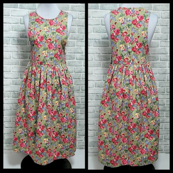 Vintage 80s 90s Abercrombie Fitch M Cottagecore Prairie Floral Pinafore Dress Etsy Australia