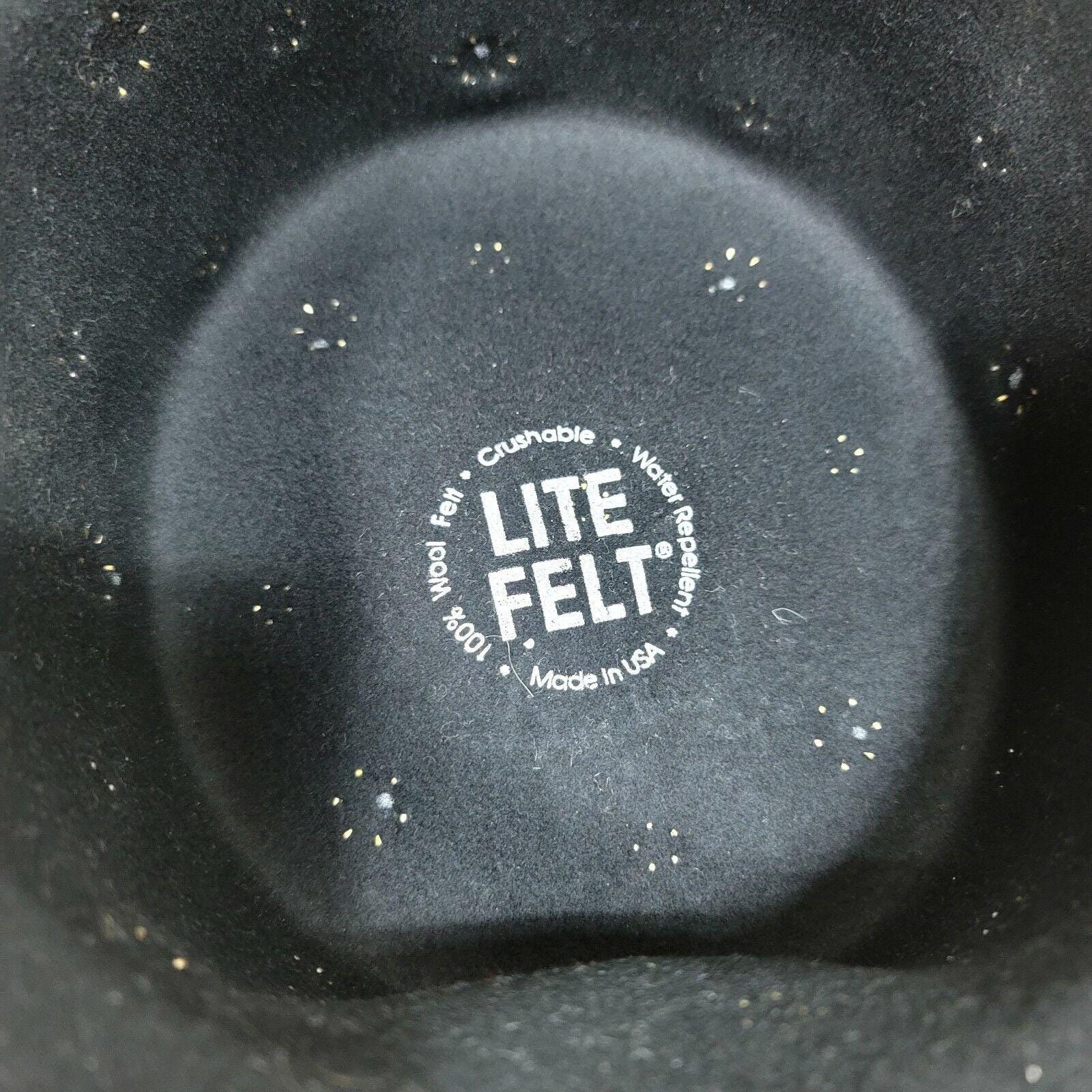 Vintage Black LiteFelt Wool‎ Hat Gold Studded Steampunk Western Bowler Style USA Black Gold Steampunk Vintage Victorian Style Top Hat with  main image 4