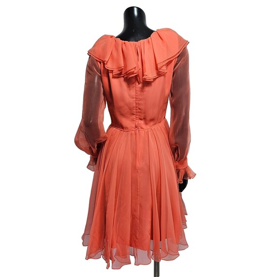 Vintage Miss Elliette California Coral Chiffon Co… - image 7