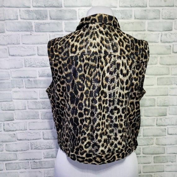 Vintage 90s Baccini Womens XL Leopard Shimmer Cro… - image 5