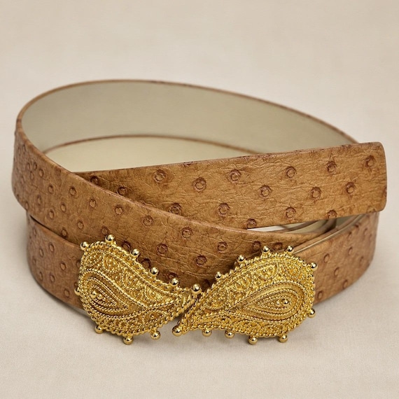Gold-Tone metal Textured Women\'s Belt
Vintage Vintage Gold Tone Textured Metal Disc Stretch Waist Belt  main image 2