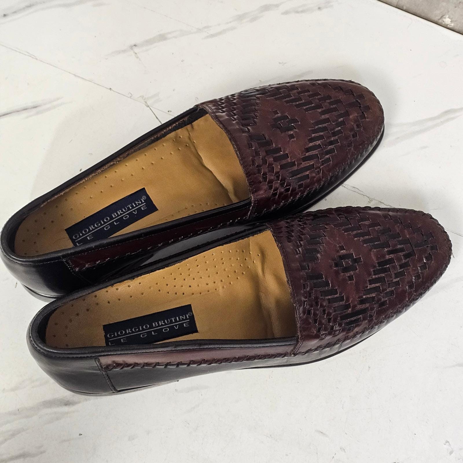 Giorgio Brutini Woven Brown Leather Loafers Giorgio Brutini Men main image 2