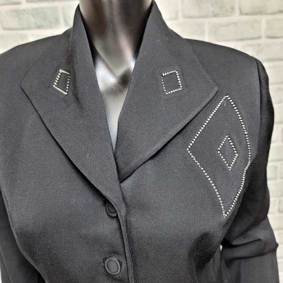 Vintage 40s Lilli Ann SF Black Tailored Jacket Bl… - image 3