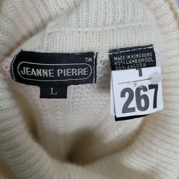 Vintage Jeanne Pierre Womens L Ivory Knit Turtlen… - image 5