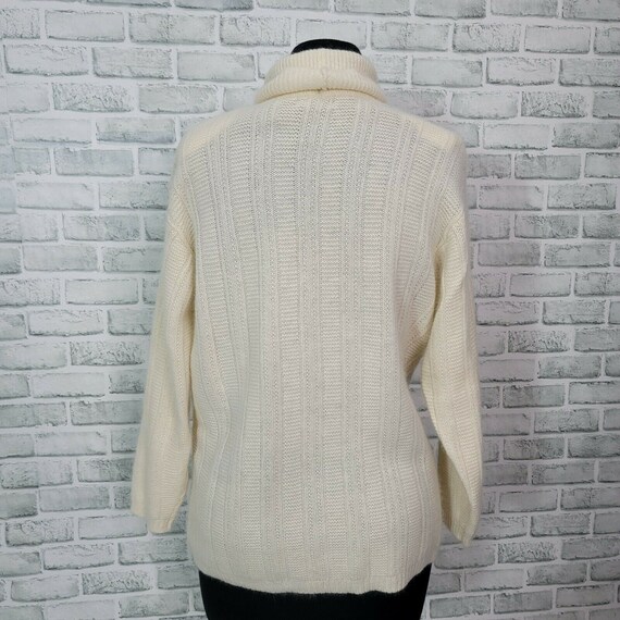 Vintage Jeanne Pierre Womens L Ivory Knit Turtlen… - image 4