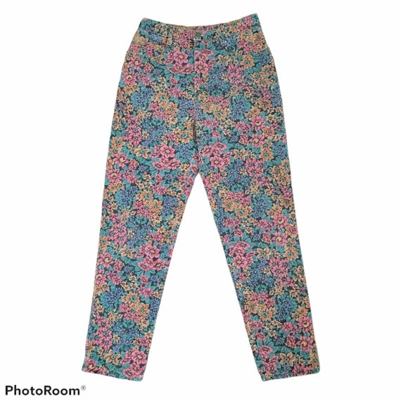 Vintage Fredericks Of Hollywood Floral Denim Jean… - image 1