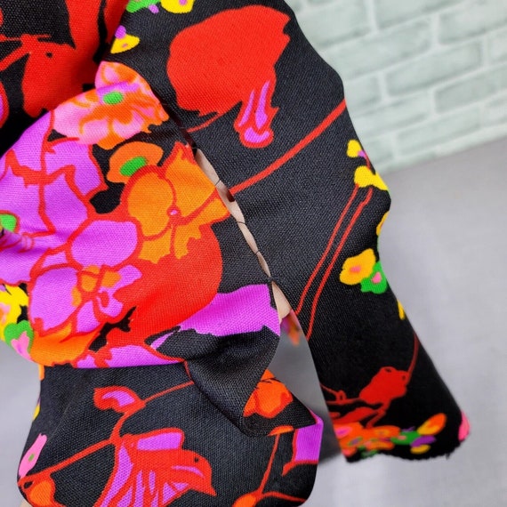 Vintage 70s Amy Deb M Neon Bright Floral Cheongsa… - image 8