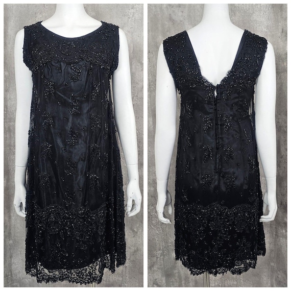 tassel beaded mini shift dress BLACK CRYSTAL BEADED DRESS | CULT MIA main image 0