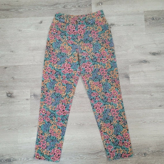 Vintage Fredericks Of Hollywood Floral Denim Jean… - image 2