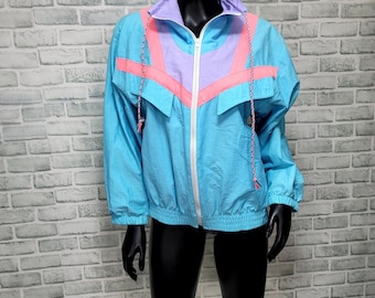 Vintage 80s Sportswear Bay Club Active Petites M Pastel Jacket