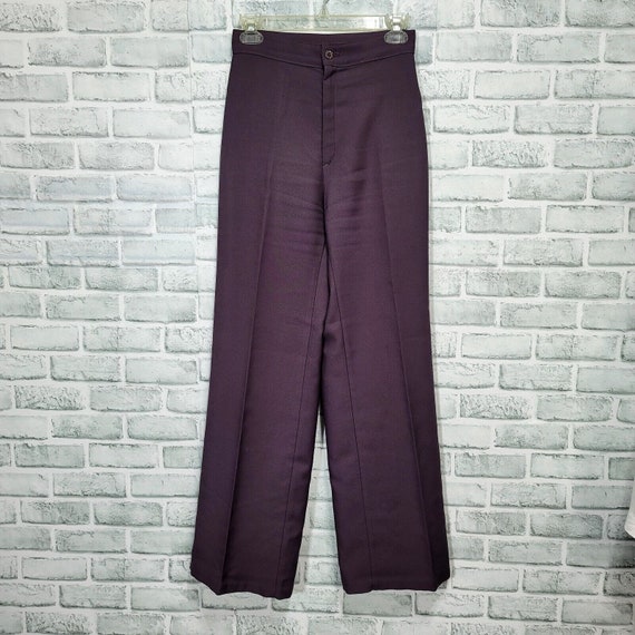 Vintage 70s Levis 25X30 Eggplant Purple Polyester… - image 1