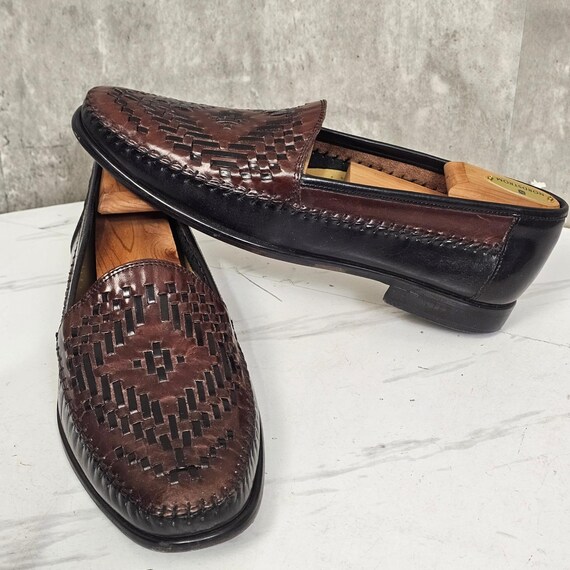 Giorgio Brutini Woven Brown Leather Loafers GIORGIO BRUTINI Bartell Brown Leather Tassel Woven Loafers  main image 2