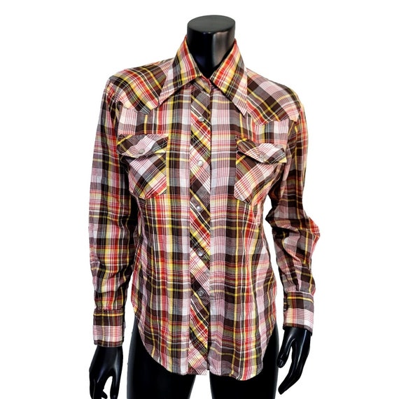 Vintage 70s 80s Kmart Womens 36 Lightweight Plaid Pearl Snap L/S Western  Shirt - Etsy Canada