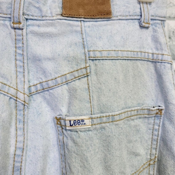 Vintage 90s Lee MR Size 8 Light Wash Denim Hi Ris… - image 8