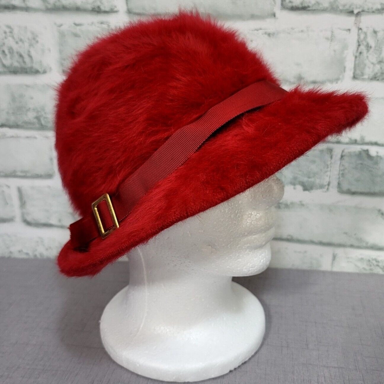 Kangol Red Polyester Chlorofiber Monogram Stripe Bucket Hat Cap New S-M-L  RARE