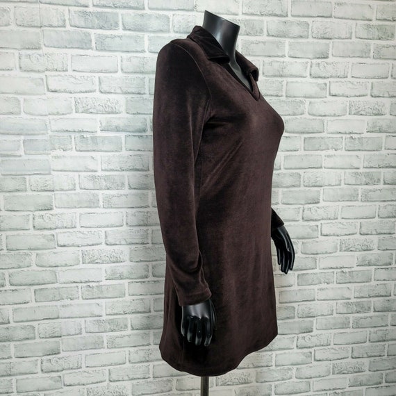 Vintage 90s Limited America XS Brown Velour Long … - image 5