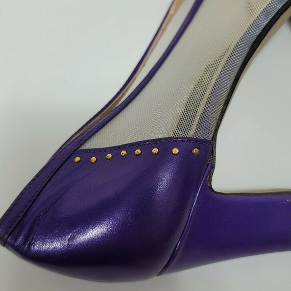 Vintage Fashion Influences 10M Purple Leather Mes… - image 7