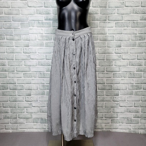 Buy Vintage 90s Compagnie Intl Express Pinstripe Button up Midi Prairie Skirt Online in India Etsy