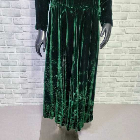 Vintage 80s Carroll Reed M/L Emerald Green Crushe… - image 4