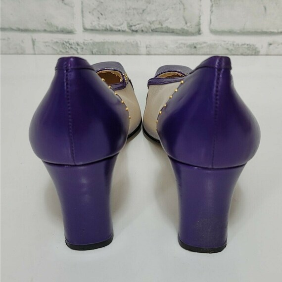 Vintage Fashion Influences 10M Purple Leather Mes… - image 3