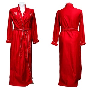 Vintage 70er 80er David Brown California Größe L Rot Weiß Paspel leichte Robe