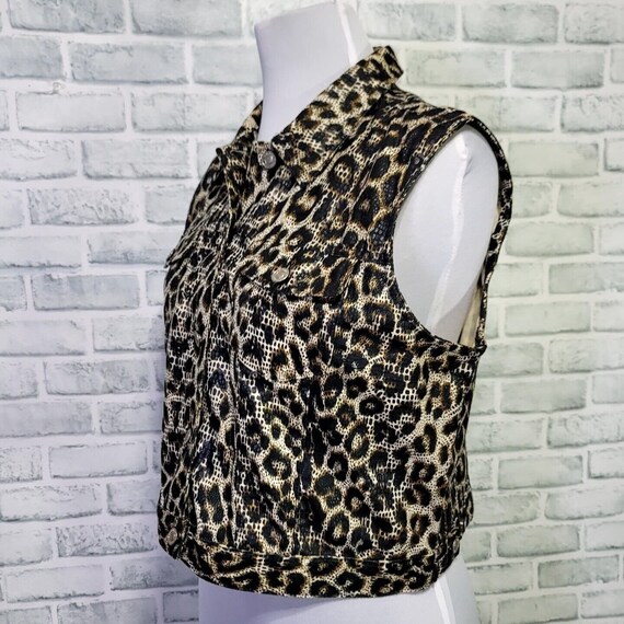 Vintage 90s Baccini Womens XL Leopard Shimmer Cro… - image 4