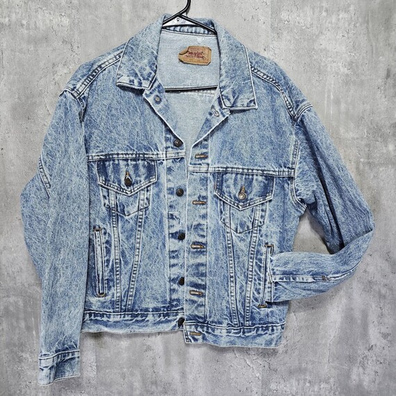 Vintage 80s Levis Denim Trucker Jacket Acid Wash 70507 0219