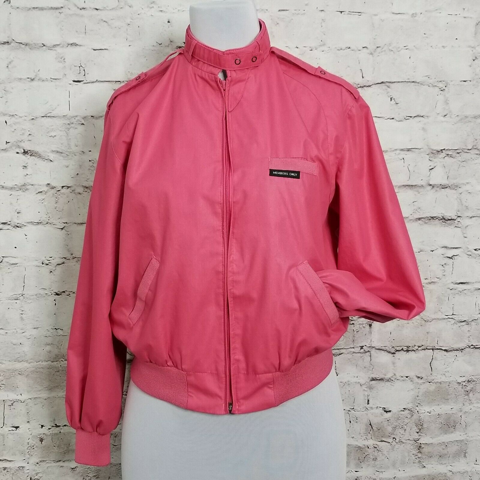 Vintage 80s Members Only Size L Jacket Dark Pink Full Zip Knit | Etsy