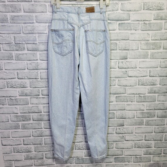 Vintage 90s Lee MR Size 8 Light Wash Denim Hi Ris… - image 7