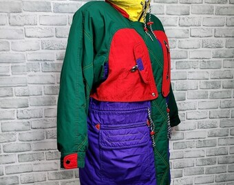 Vintage 80s J. Gallery Colorblock Down Puffer Ski Jacket L