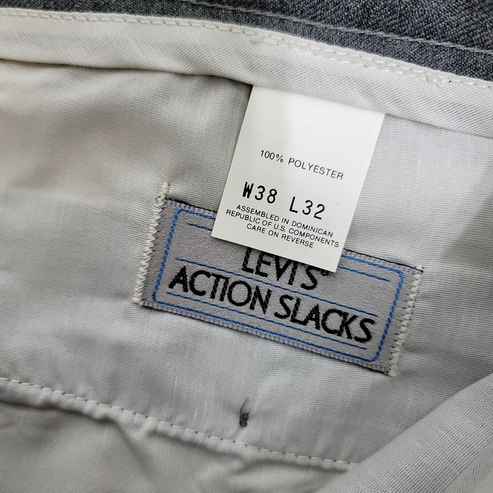Vintage 90s Levis Action Slacks Mens 38X32 Flat Front Chinos Pants 