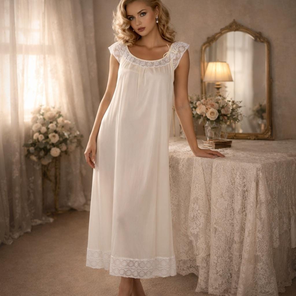 blue dress for baby girl 1940s vintage Nightgown slip dress, Shiny bias cut lavender night dres –  VINTAGE DRESS CLOSET main image 0