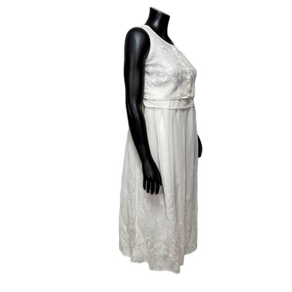 Vintage 90s Bila White Crepe Gauze Boho Prairie F… - image 8