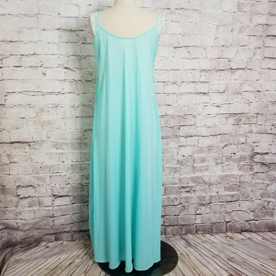 Vintage 60s Blue Hollywood Glam Nightgown Boudoir… - image 7