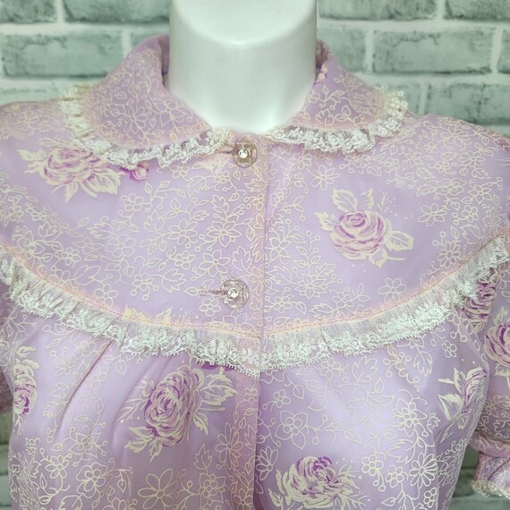 Vintage 50s Lavender Purple White Textured Floral… - image 3