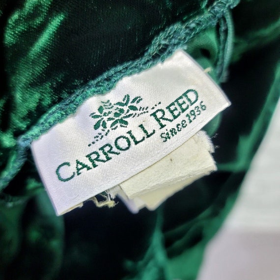 Vintage 80s Carroll Reed M/L Emerald Green Crushe… - image 9