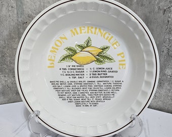 Vintage 80er Jahre Hankook LEMON MERINGUE Kuchen Rezept Keramik Tortenform Backen