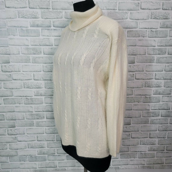 Vintage Jeanne Pierre Womens L Ivory Knit Turtlen… - image 2