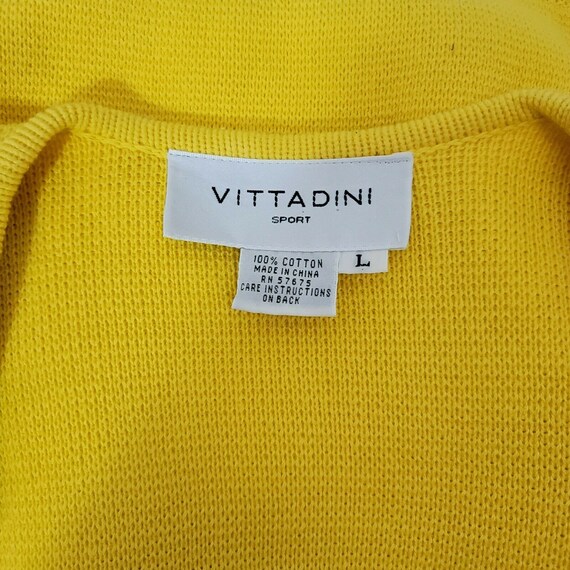 Vintage 90s Vittadini Sport Womens L Yellow Knit … - image 8