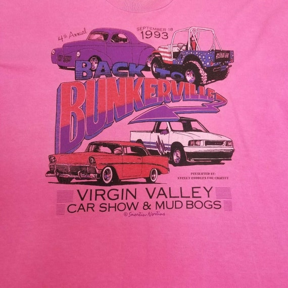 Vintage 1993 Hot Pink Bunkerville Car Show Mud Bogs H… - Gem