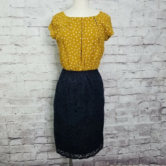 Vintage 90s Jody California Mustard Yellow Polka … - image 2