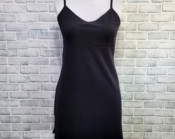 Vintage 90s Marianne Womens M LBD Black Stretchy Bodycon Mini Dress Empire Waist