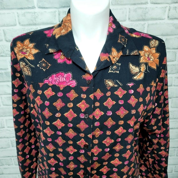 Vintage 80s Southern Lady Size 18 Button Front Bl… - image 2
