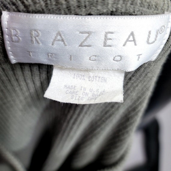 Vintage 90s Y2K Brazeau Tricot Size 1/S Grey Ribb… - image 6