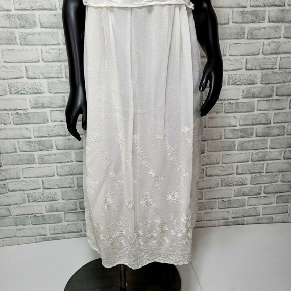 Vintage 90s Bila White Crepe Gauze Boho Prairie F… - image 4