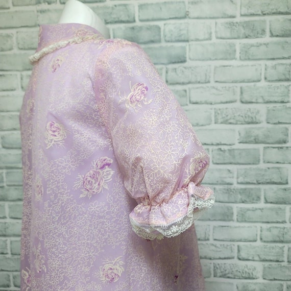 Vintage 50s Lavender Purple White Textured Floral… - image 7