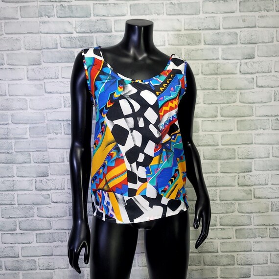 Vintage 90s Impressions Womens S Colorful Abstract