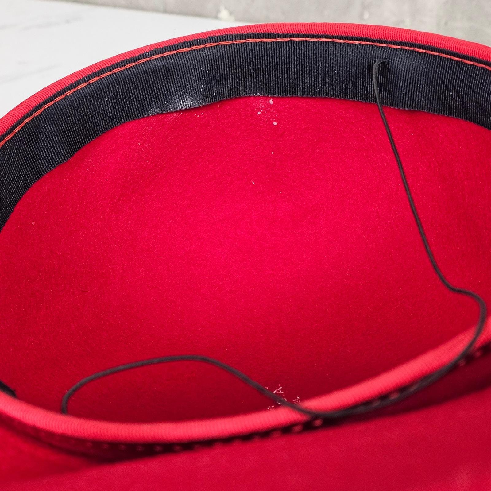 Red Statement Felt Hat‎ Rhinestone Embellished Unique Occasion Headwear Cosplay Red Rhinestone Luxury Festival Captain Hat Wedding Military  main image 3