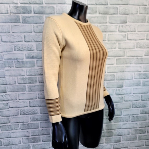 Vintage 70s Demetre Womens S Beige Tan Ski Sweate… - image 5